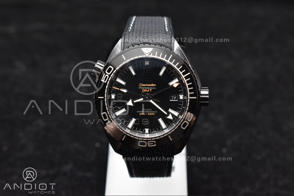 Planet Ocean 45.5mm Deep Black Real Ceramic VSF 1:1 Best Edition on Black Nylon Strap A8906 Super Clone Upgraded 48