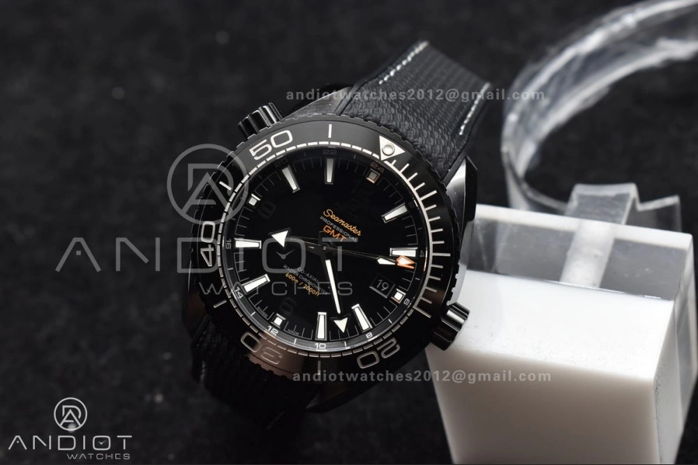 Planet Ocean 45.5mm Deep Black Real Ceramic VSF 1:1 Best Edition on Black Nylon Strap A8906 Super Clone Upgraded 48