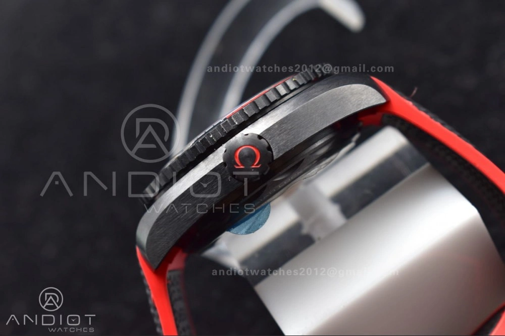 Affordable Planet Ocean 45.5mm Deep Black red Real Ceramic VSF 1:1 Best Edition on Black Nylon Strap A8906 Super Clone 1016
