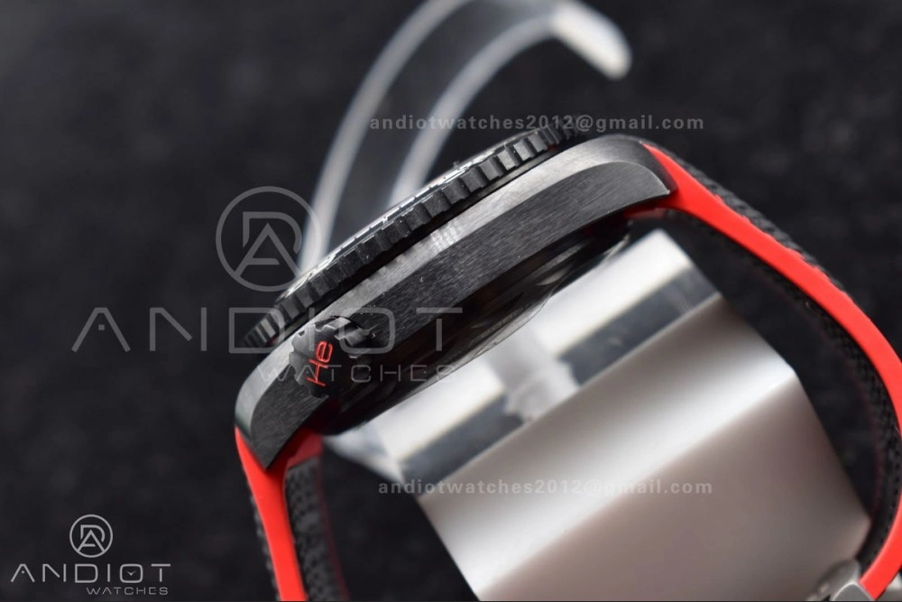 Affordable Planet Ocean 45.5mm Deep Black red Real Ceramic VSF 1:1 Best Edition on Black Nylon Strap A8906 Super Clone 1016