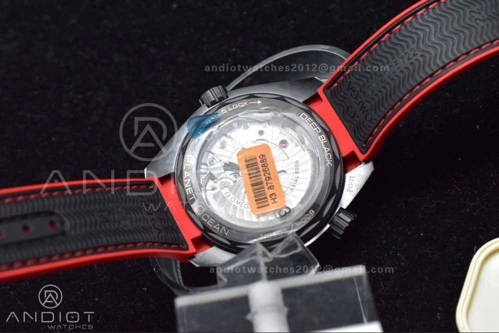 Affordable Planet Ocean 45.5mm Deep Black red Real Ceramic VSF 1:1 Best Edition on Black Nylon Strap A8906 Super Clone 1016