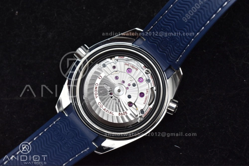 Planet Ocean 600M Co-Axial GMT 43.5mm VSF 1:1 Best Edition Blue Dial Blue Ceramic Bezel on Rubber Strap A8605 Super Clone Popular 1009