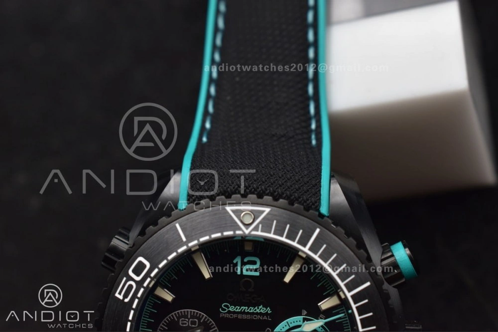 Planet Ocean Master Chrono Deep Black Ceramic M+SF 1:1 Best Edition Black Dial on Black Rubber Strap A Cozy 52