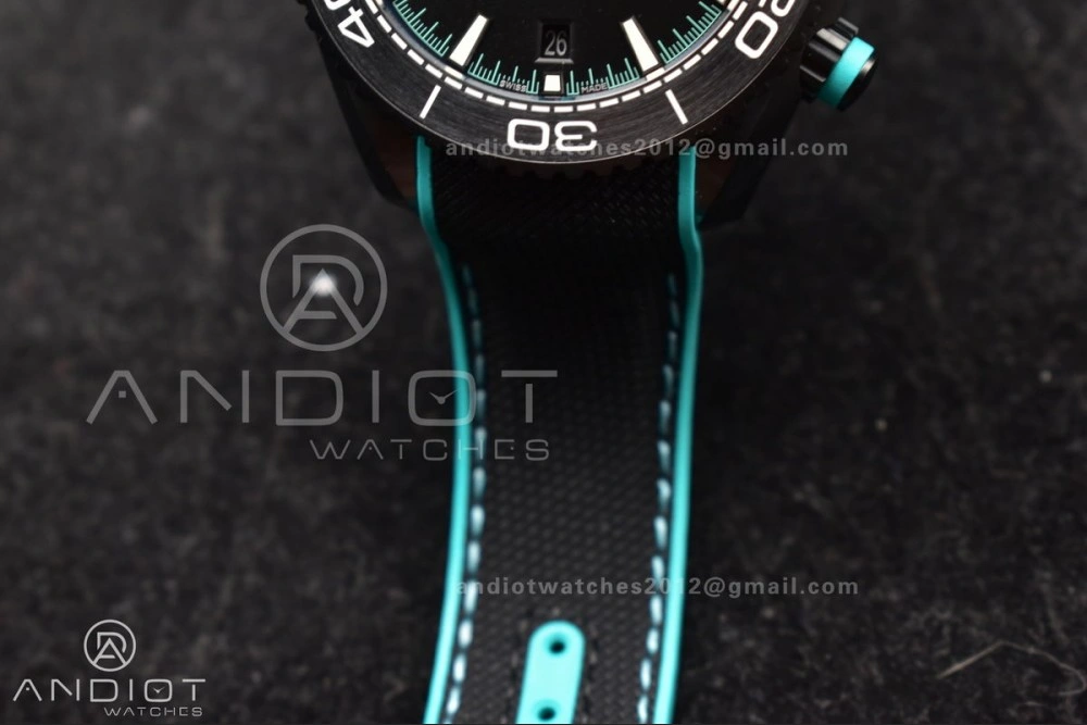 Planet Ocean Master Chrono Deep Black Ceramic M+SF 1:1 Best Edition Black Dial on Black Rubber Strap A Cozy 52