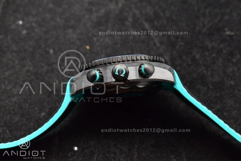 Planet Ocean Master Chrono Deep Black Ceramic M+SF 1:1 Best Edition Black Dial on Black Rubber Strap A Cozy 52