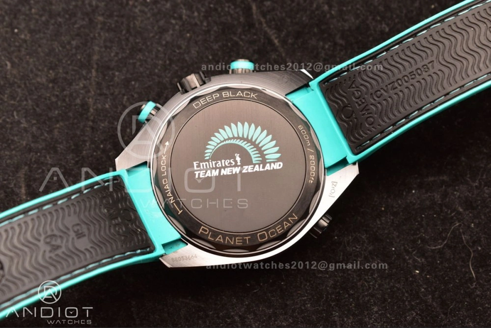 Planet Ocean Master Chrono Deep Black Ceramic M+SF 1:1 Best Edition Black Dial on Black Rubber Strap A Cozy 52