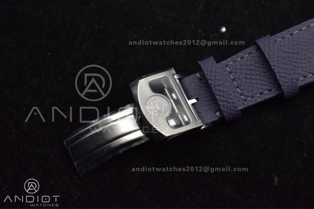 Practical Portugieser Automatic 42mm SS APSF 1:1 Best Edition Ice Blue Dial on Purple Leather Strap A 284