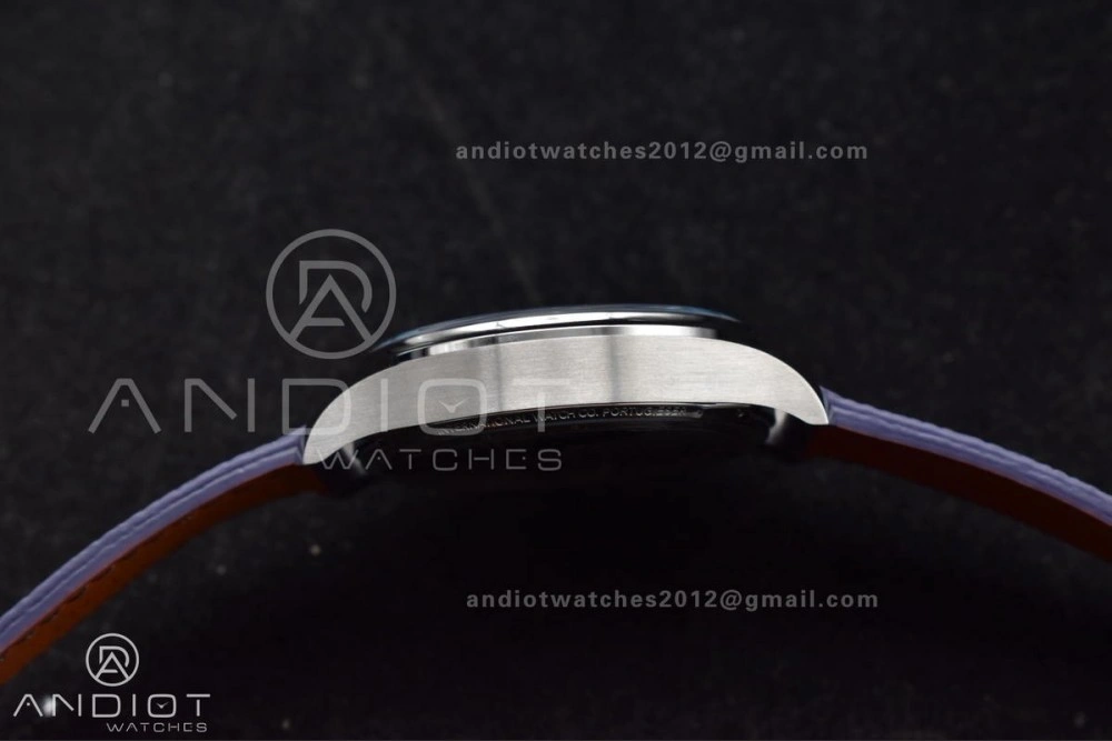 Practical Portugieser Automatic 42mm SS APSF 1:1 Best Edition Ice Blue Dial on Purple Leather Strap A 284