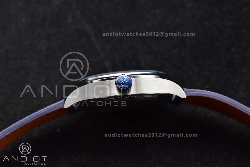Practical Portugieser Automatic 42mm SS APSF 1:1 Best Edition Ice Blue Dial on Purple Leather Strap A 284