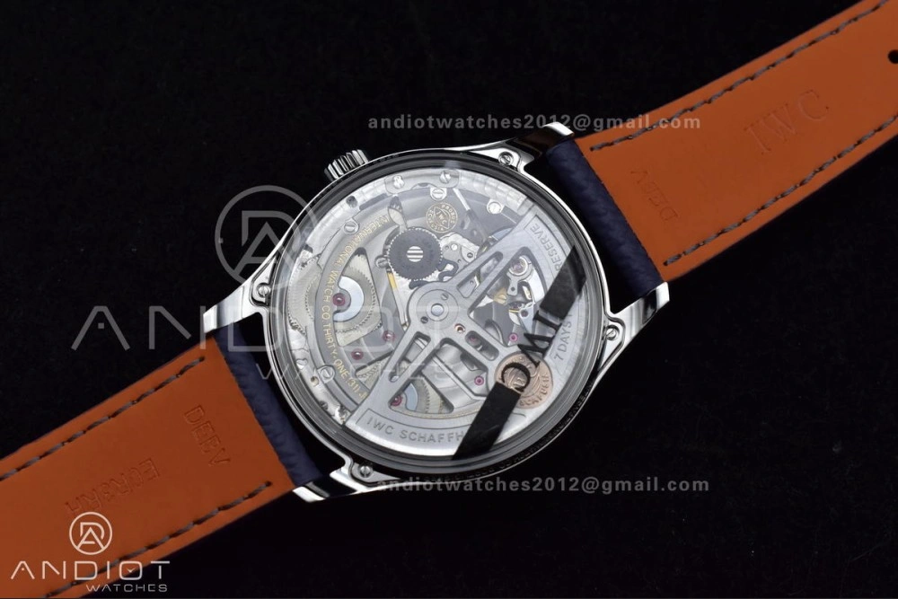 Practical Portugieser Automatic 42mm SS APSF 1:1 Best Edition Ice Blue Dial on Purple Leather Strap A 284