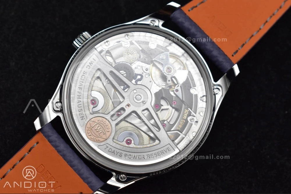 Practical Portugieser Automatic 42mm SS APSF 1:1 Best Edition Ice Blue Dial on Purple Leather Strap A 284