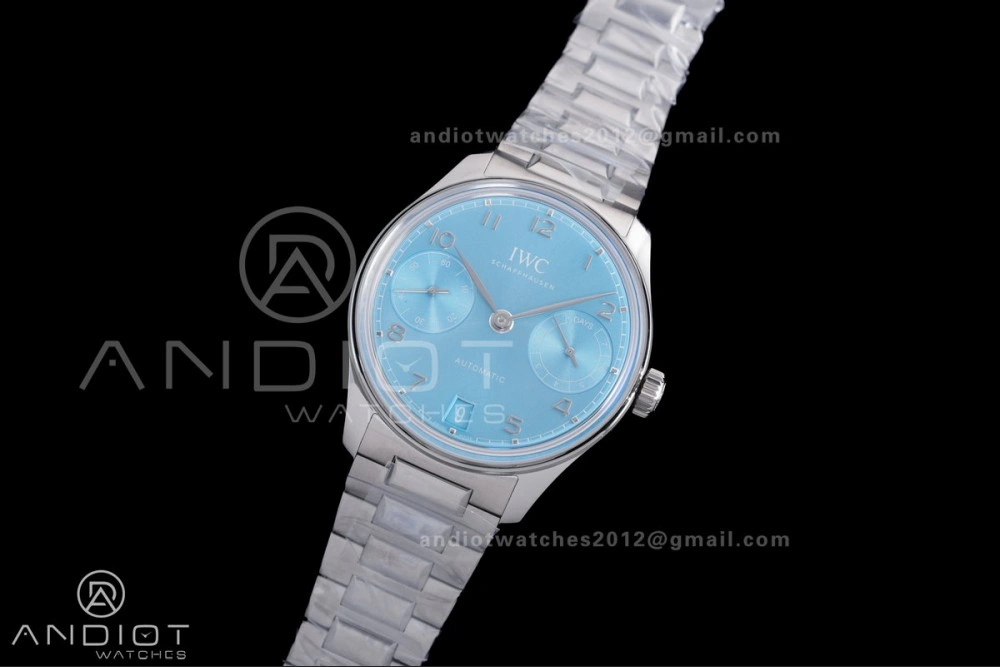 Colorful Portugieser Automatic 42mm SS APSF 1:1 Best Edition Ice Blue Dial on SS Bracelet A 290