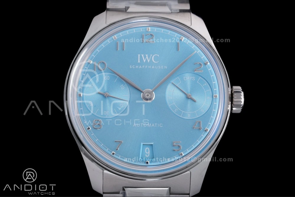 Colorful Portugieser Automatic 42mm SS APSF 1:1 Best Edition Ice Blue Dial on SS Bracelet A 290