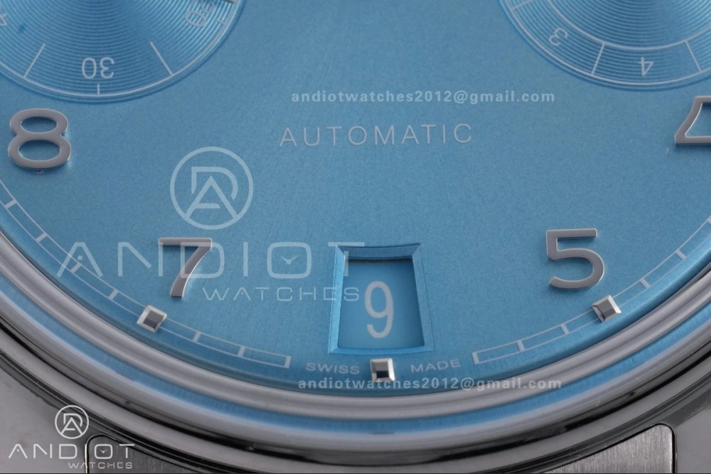 Colorful Portugieser Automatic 42mm SS APSF 1:1 Best Edition Ice Blue Dial on SS Bracelet A 290