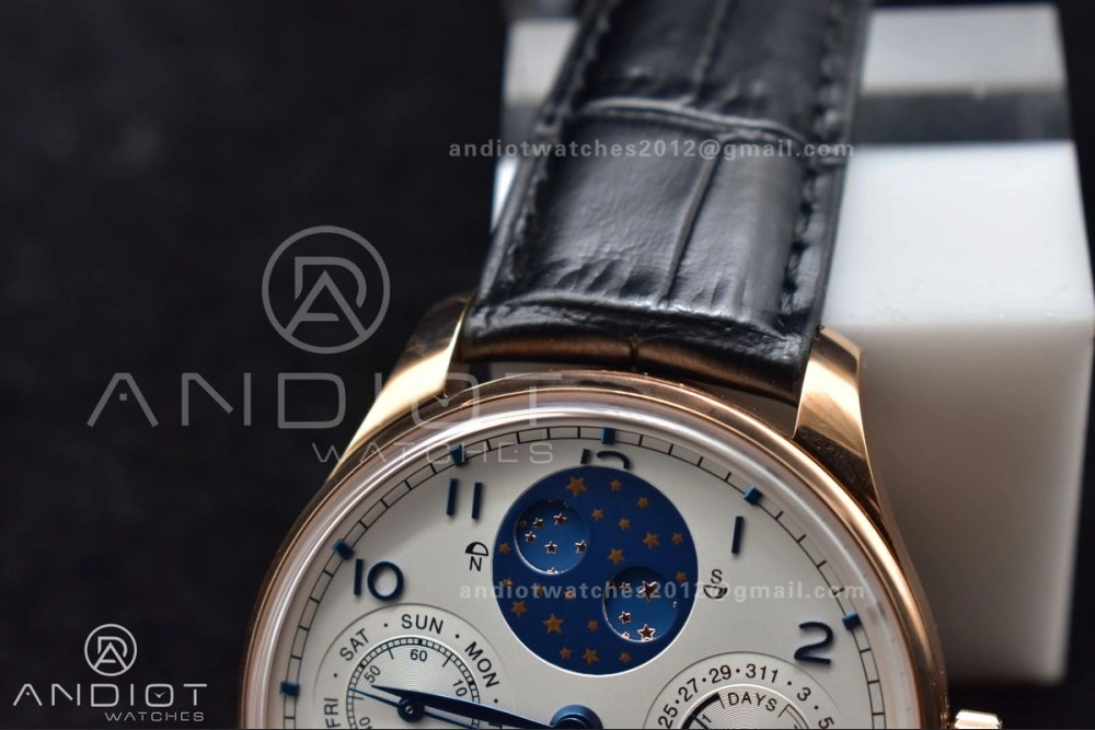 Portugieser Perpetual Calendar RG 5033 APSF 1:1 Best Edition White Dial on Black Leather Strap A52610 Clone Efficient 295