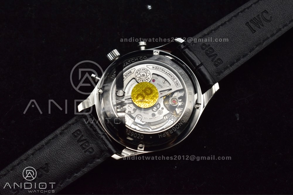 Contemporary Portuguese Chrono IW3716 ZF 1:1 Best Edition Red Dial on Black Leather Strap A 280