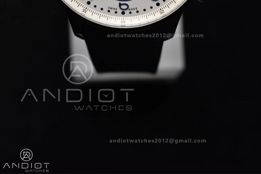 Portuguese Chrono IW3716 Z+F 1:1 Best Edition White Blue Dial on Blue Rubber Strap A Vibrant 296