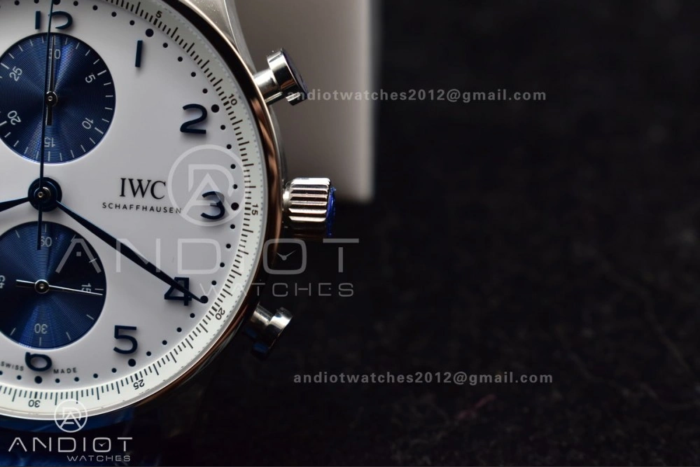 Portuguese Chrono IW371620 ZF 1:1 Best Edition White Blue Dial on Blue Leather Strap A Functional 1019