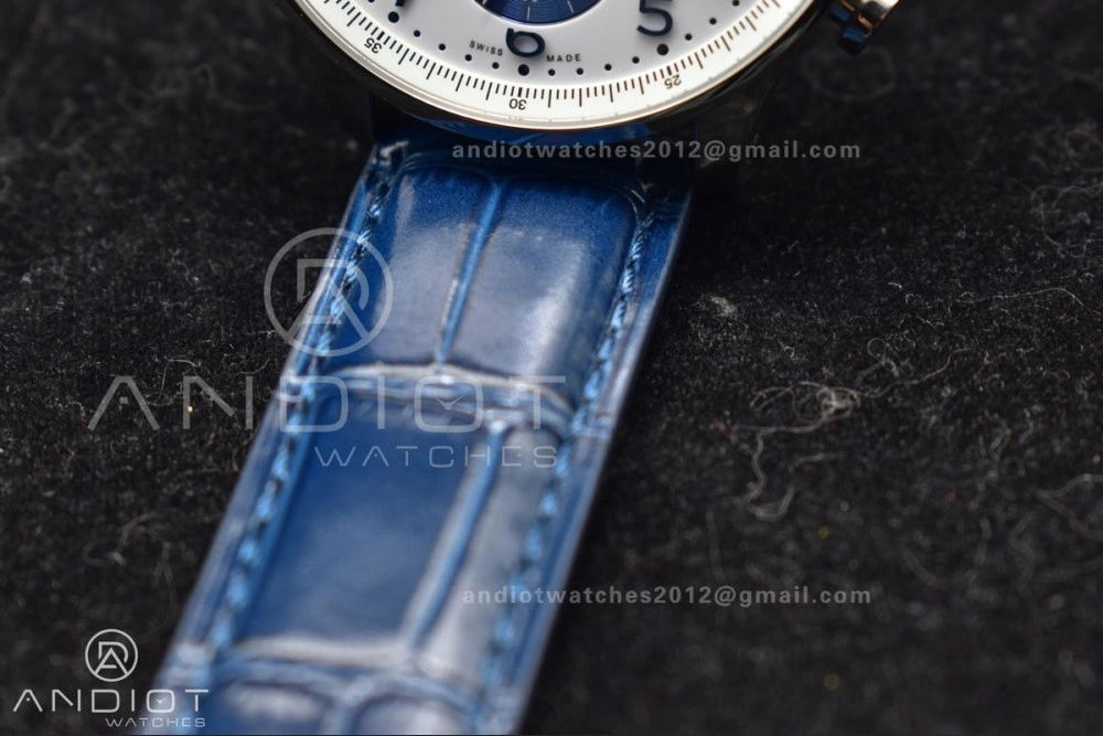 Portuguese Chrono IW371620 ZF 1:1 Best Edition White Blue Dial on Blue Leather Strap A Functional 1019