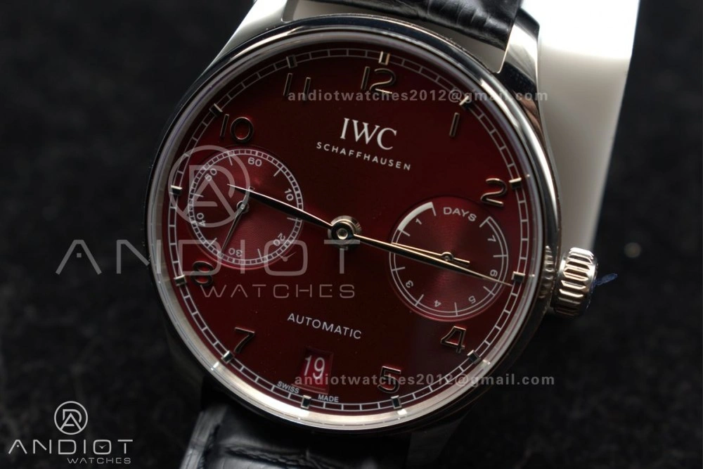 Portuguese Real PR IW500714 ZF 1:1 Best Edition Red Dial on Black Leather Strap A52010 V Elegant 1022