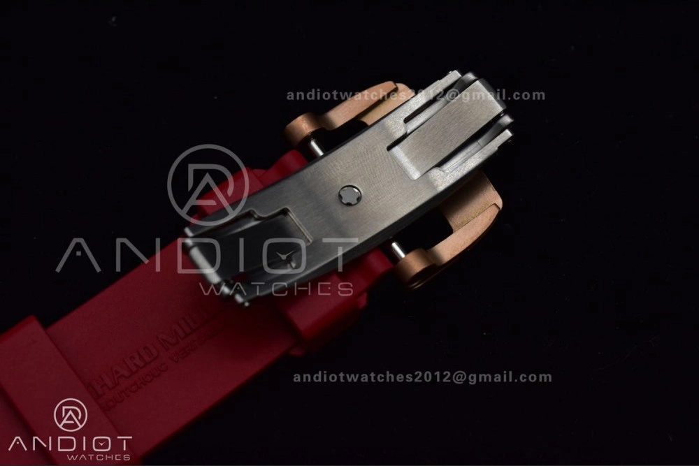 WeatherProof RM011 NTPT Chrono Lotus KVF 1:1 Best Edition Crystal Dial on Red Rubber Strap A7750 V 1227