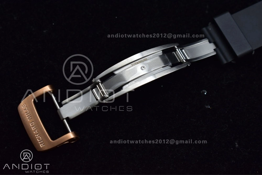 ModernLook RM011 RG Chrono KVF 1:1 Best Edition Crystal Dial Black on Black Rubber Strap A7750 V 1021