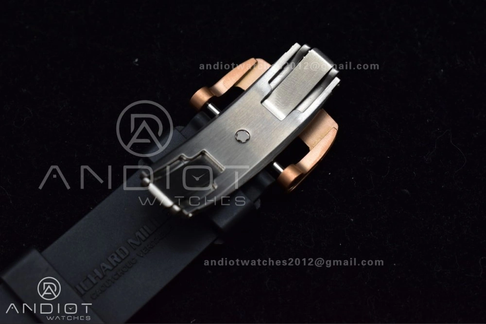 ModernLook RM011 RG Chrono KVF 1:1 Best Edition Crystal Dial Black on Black Rubber Strap A7750 V 1021