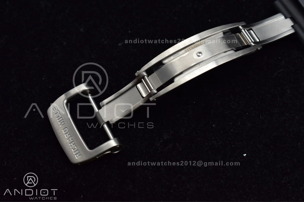 RM011 SS Chrono KVF 1:1 Best Edition Crystal Dial Black on Black Rubber Strap A7750 V Functional 1025