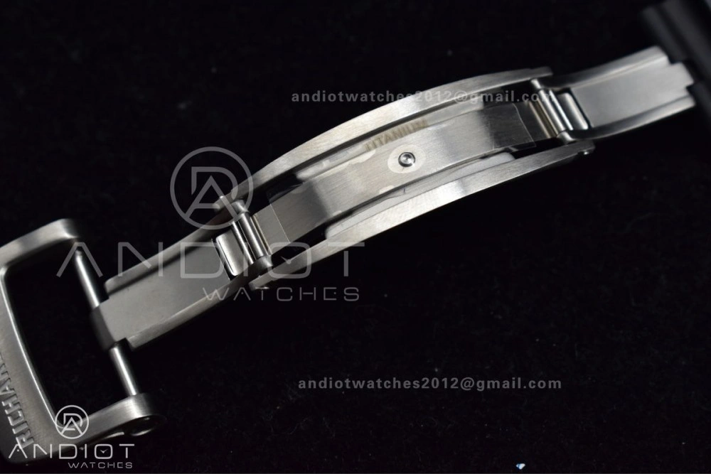 RM011 SS Chrono KVF 1:1 Best Edition Crystal Dial Black on Black Rubber Strap A7750 V Functional 1025