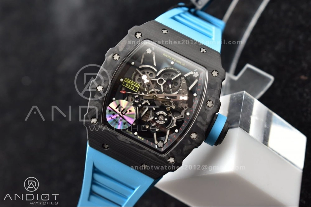 RM035-02 KUF Best Edition Skeleton Dial Red on Blue Rubber Strap MIYOTA Modern 1037