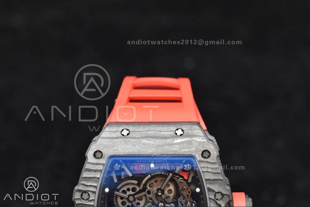 Durable RM035-02 NTPT ZF 1:1 Best Edition Skeleton Dial on Red Rubber Strap RMAL1 Super Clone V 1229