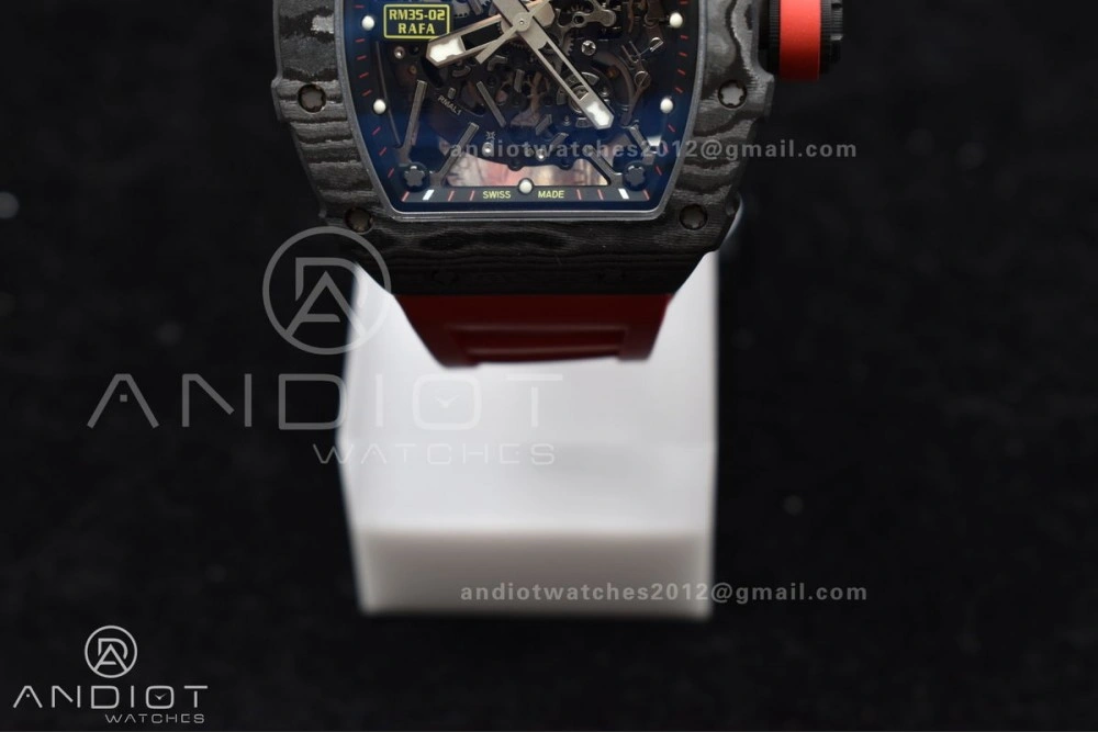 Durable RM035-02 NTPT ZF 1:1 Best Edition Skeleton Dial on Red Rubber Strap RMAL1 Super Clone V 1229