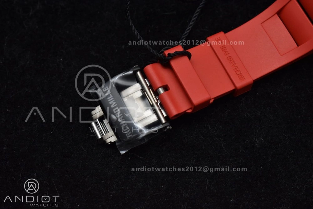 Durable RM035-02 NTPT ZF 1:1 Best Edition Skeleton Dial on Red Rubber Strap RMAL1 Super Clone V 1229