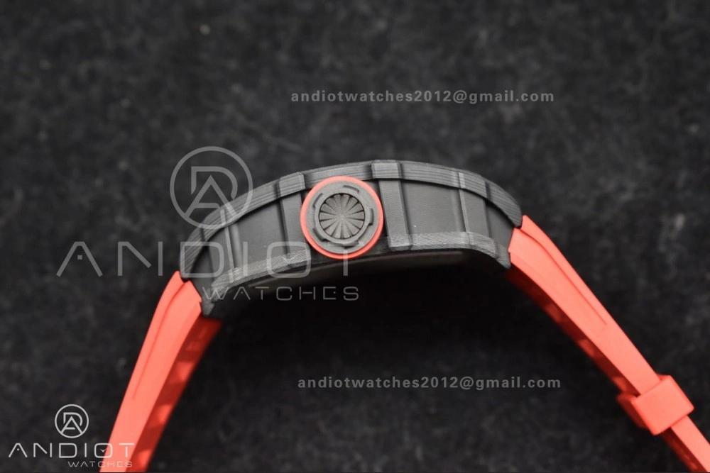 Durable RM035-02 NTPT ZF 1:1 Best Edition Skeleton Dial on Red Rubber Strap RMAL1 Super Clone V 1229