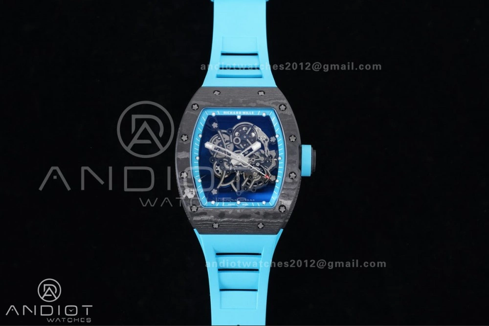 ZeroBulk RM055 NTPT APSF 1:1 Best Edition Blue Inner Bezel Blue Crown On Blue Rubber Strap RMUL2 Super Clone 1228