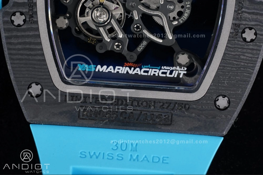 ZeroBulk RM055 NTPT APSF 1:1 Best Edition Blue Inner Bezel Blue Crown On Blue Rubber Strap RMUL2 Super Clone 1228