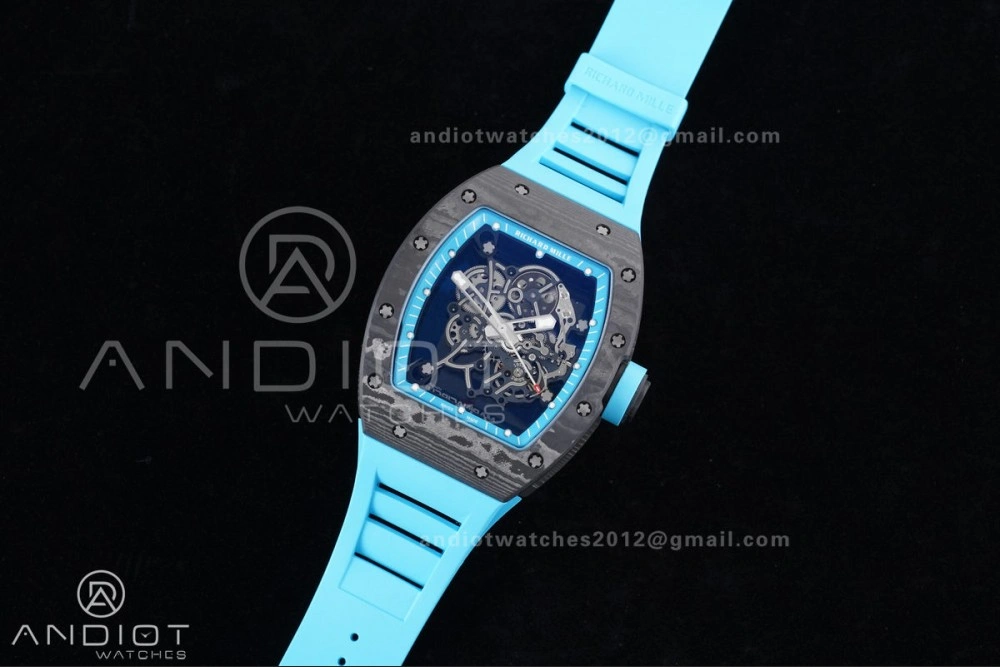 ZeroBulk RM055 NTPT APSF 1:1 Best Edition Blue Inner Bezel Blue Crown On Blue Rubber Strap RMUL2 Super Clone 1228