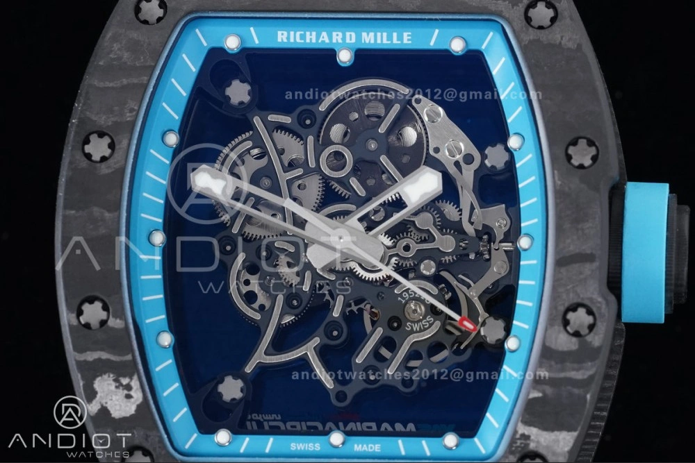 ZeroBulk RM055 NTPT APSF 1:1 Best Edition Blue Inner Bezel Blue Crown On Blue Rubber Strap RMUL2 Super Clone 1228