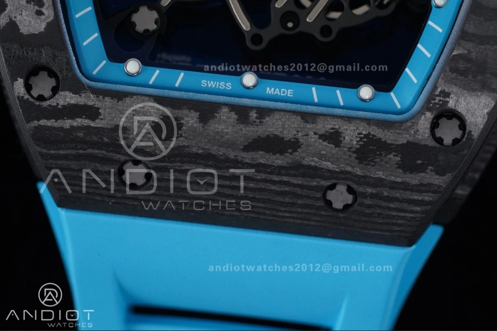 ZeroBulk RM055 NTPT APSF 1:1 Best Edition Blue Inner Bezel Blue Crown On Blue Rubber Strap RMUL2 Super Clone 1228