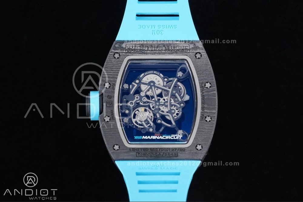 ZeroBulk RM055 NTPT APSF 1:1 Best Edition Blue Inner Bezel Blue Crown On Blue Rubber Strap RMUL2 Super Clone 1228