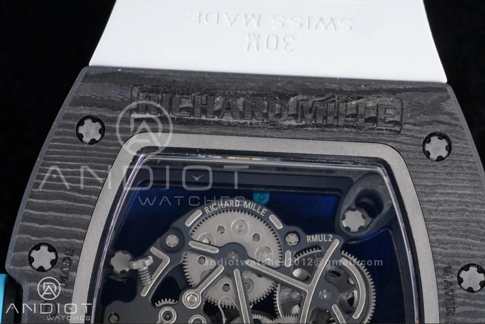 Neat RM055 NTPT APSF 1:1 Best Edition Blue Inner Bezel Blue Crown On White Rubber Strap RMUL2 Super Clone 1230