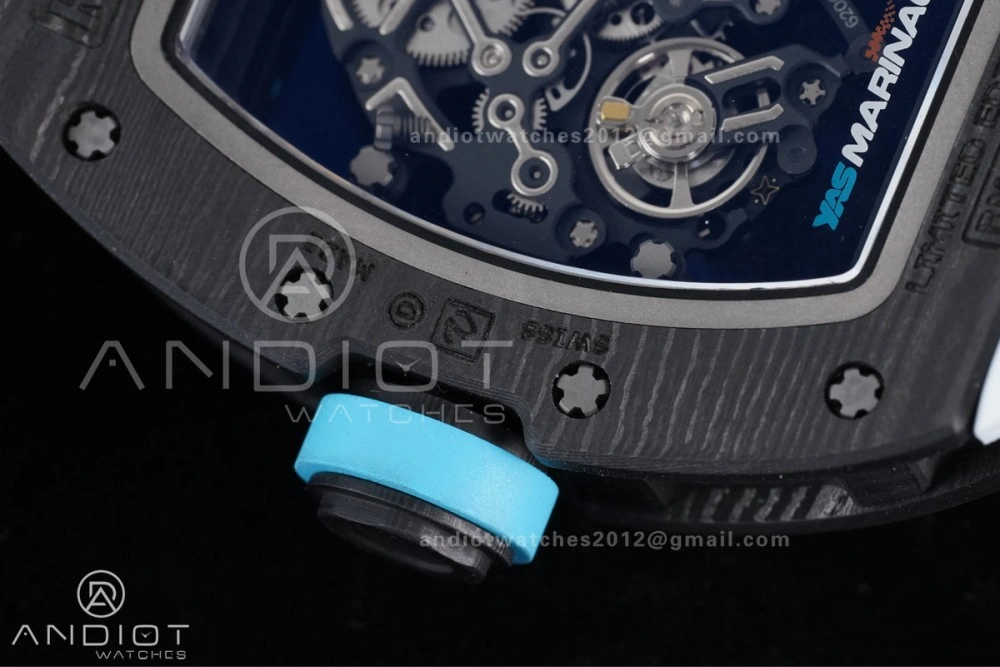 Neat RM055 NTPT APSF 1:1 Best Edition Blue Inner Bezel Blue Crown On White Rubber Strap RMUL2 Super Clone 1230