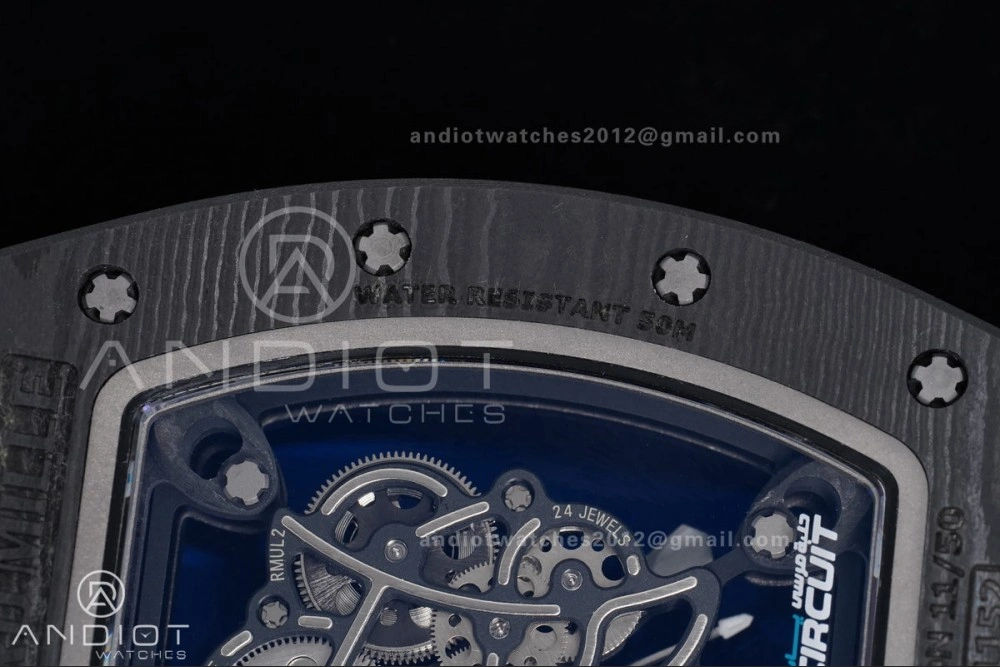 Neat RM055 NTPT APSF 1:1 Best Edition Blue Inner Bezel Blue Crown On White Rubber Strap RMUL2 Super Clone 1230