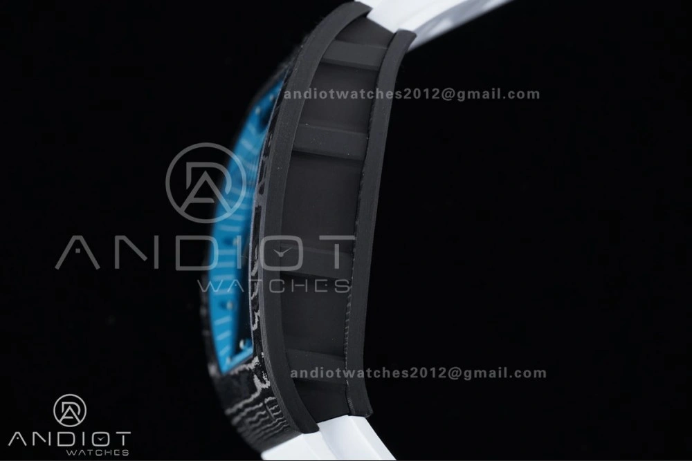 Neat RM055 NTPT APSF 1:1 Best Edition Blue Inner Bezel Blue Crown On White Rubber Strap RMUL2 Super Clone 1230