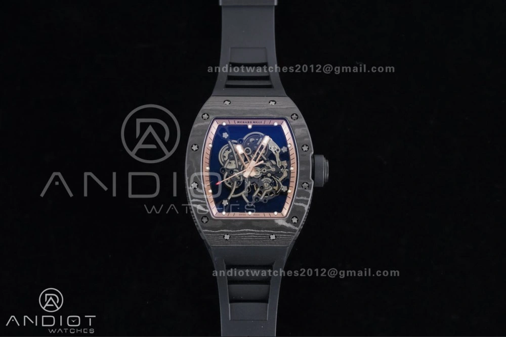 SoftTouch RM055 NTPT APSF 1:1 Best Edition RG Inner Bezel Black Crown On Black Rubber Strap RMUL2 Super Clone 1243