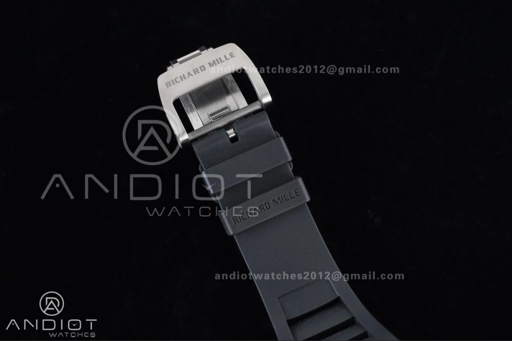 SoftTouch RM055 NTPT APSF 1:1 Best Edition RG Inner Bezel Black Crown On Black Rubber Strap RMUL2 Super Clone 1243