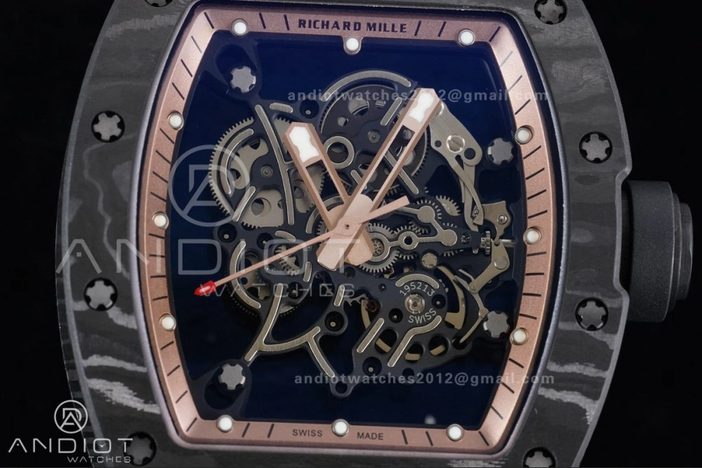 SoftTouch RM055 NTPT APSF 1:1 Best Edition RG Inner Bezel Black Crown On Black Rubber Strap RMUL2 Super Clone 1243