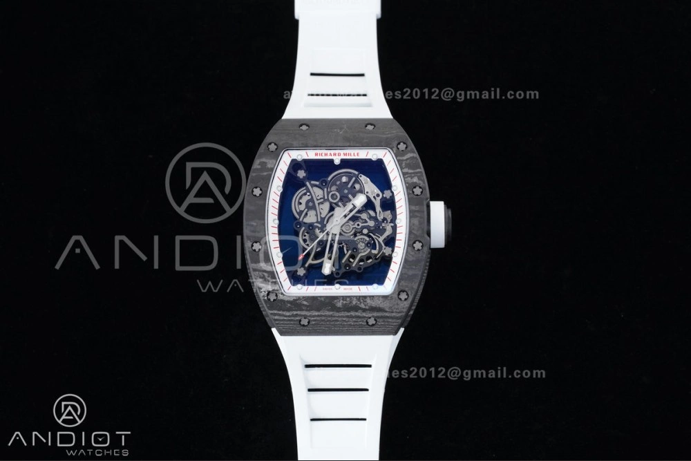 HighPerformance RM055 NTPT APSF 1:1 Best Edition White Bezel Red Crown on Rubber Strap RMUL2 Super Clone 1231