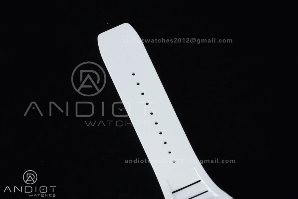 HighPerformance RM055 NTPT APSF 1:1 Best Edition White Bezel Red Crown on Rubber Strap RMUL2 Super Clone 1231