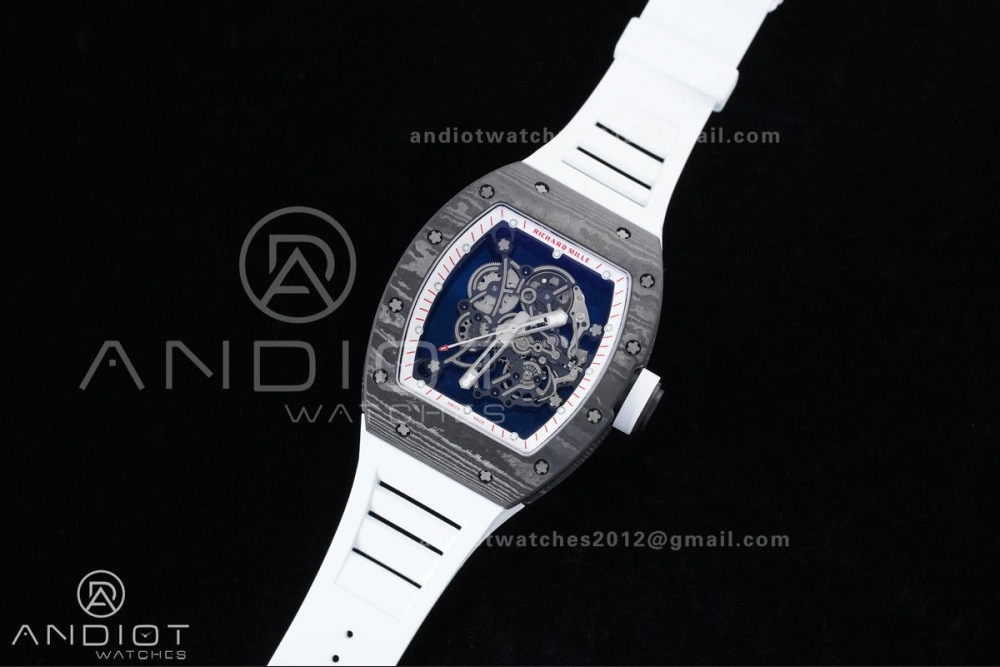 HighPerformance RM055 NTPT APSF 1:1 Best Edition White Bezel Red Crown on Rubber Strap RMUL2 Super Clone 1231